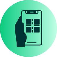 Qr Scan Dual Tone Gradient Circle Icon vector