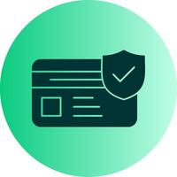 Card Protection Dual Tone Gradient Circle Icon vector