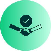 Handshake Deal Done Dual Tone Gradient Circle Icon vector