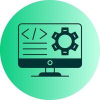 Website Builder Dual Tone Gradient Circle Icon vector
