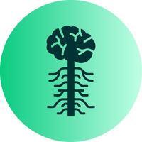 Nervous System Dual Tone Gradient Circle Icon vector