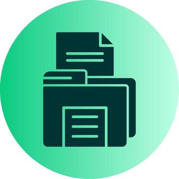 abierto archivo doble tono degradado circulo icono vector