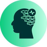 Electroencephalogram Dual Tone Gradient Circle Icon vector