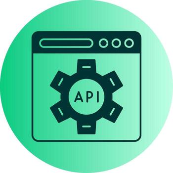 Api Dual Tone Gradient Circle Icon vector