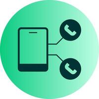 Automatic Call Distributor Dual Tone Gradient Circle Icon vector