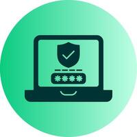 Password Protection Dual Tone Gradient Circle Icon vector