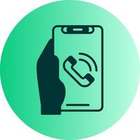 Phone Call Dual Tone Gradient Circle Icon vector