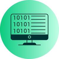 Code Dual Tone Gradient Circle Icon vector