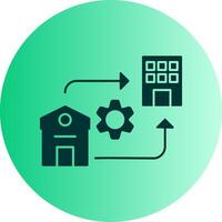 Hybrid Work Dual Tone Gradient Circle Icon vector