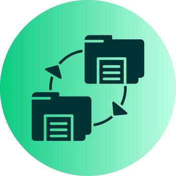 archivos intercambiar doble tono degradado circulo icono vector