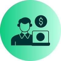 Freelancer Dual Tone Gradient Circle Icon vector