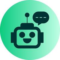 Ai Assistant Dual Tone Gradient Circle Icon vector