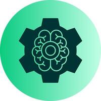 Brain Functions Dual Tone Gradient Circle Icon vector