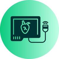 Echocardiogram Dual Tone Gradient Circle Icon vector
