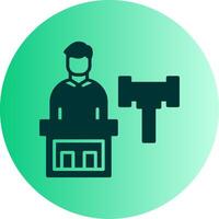 Judge Dual Tone Gradient Circle Icon vector