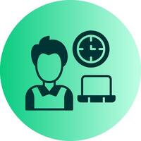 Working Hours Dual Tone Gradient Circle Icon vector
