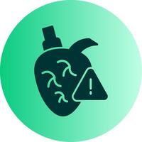 Heart Attack Dual Tone Gradient Circle Icon vector