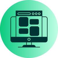Website Template Dual Tone Gradient Circle Icon vector