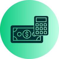 Money Calculation Dual Tone Gradient Circle Icon vector