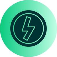 Lightning Dual Tone Gradient Circle Icon vector