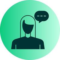 Virtual Assistant Dual Tone Gradient Circle Icon vector