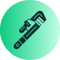 Pipe Wrench Dual Tone Gradient Circle Icon vector