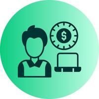 Freelancer Dual Tone Gradient Circle Icon vector