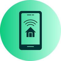 Smart Home Monitoring Dual Tone Gradient Circle Icon vector