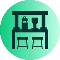 Bar Dual Tone Gradient Circle Icon vector