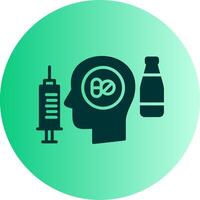 Addiction Dual Tone Gradient Circle Icon vector