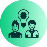 Team Idea Dual Tone Gradient Circle Icon vector