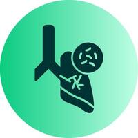 Germs In Lungs Dual Tone Gradient Circle Icon vector