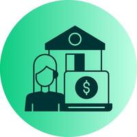 Work From Home Dual Tone Gradient Circle Icon vector