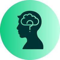 Memory Loss Dual Tone Gradient Circle Icon vector