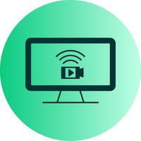 Monitoring Dual Tone Gradient Circle Icon vector