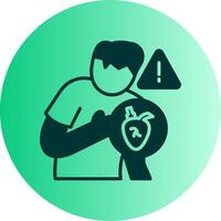 Heart Attack Dual Tone Gradient Circle Icon vector