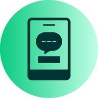 Phone Message Dual Tone Gradient Circle Icon vector