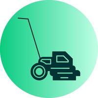 Lawn Mover Dual Tone Gradient Circle Icon vector