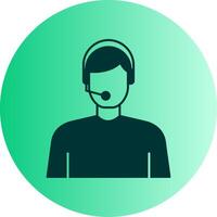 Virtual Assistant Dual Tone Gradient Circle Icon vector