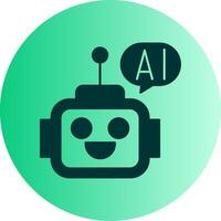 Ai Assistant Dual Tone Gradient Circle Icon vector