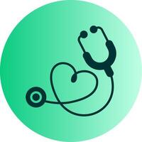 Stethoscope Dual Tone Gradient Circle Icon vector