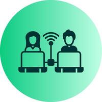 Remote Access Dual Tone Gradient Circle Icon vector