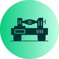 Lathe Dual Tone Gradient Circle Icon vector