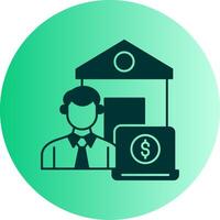 Work From Home Dual Tone Gradient Circle Icon vector