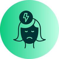 Anxiety Dual Tone Gradient Circle Icon vector
