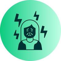 Depression Dual Tone Gradient Circle Icon vector
