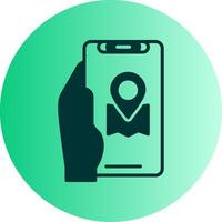Location App Dual Tone Gradient Circle Icon vector