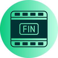 The End Dual Tone Gradient Circle Icon vector