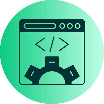 Web Design Dual Tone Gradient Circle Icon vector