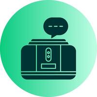 Virtual Assistant Dual Tone Gradient Circle Icon vector